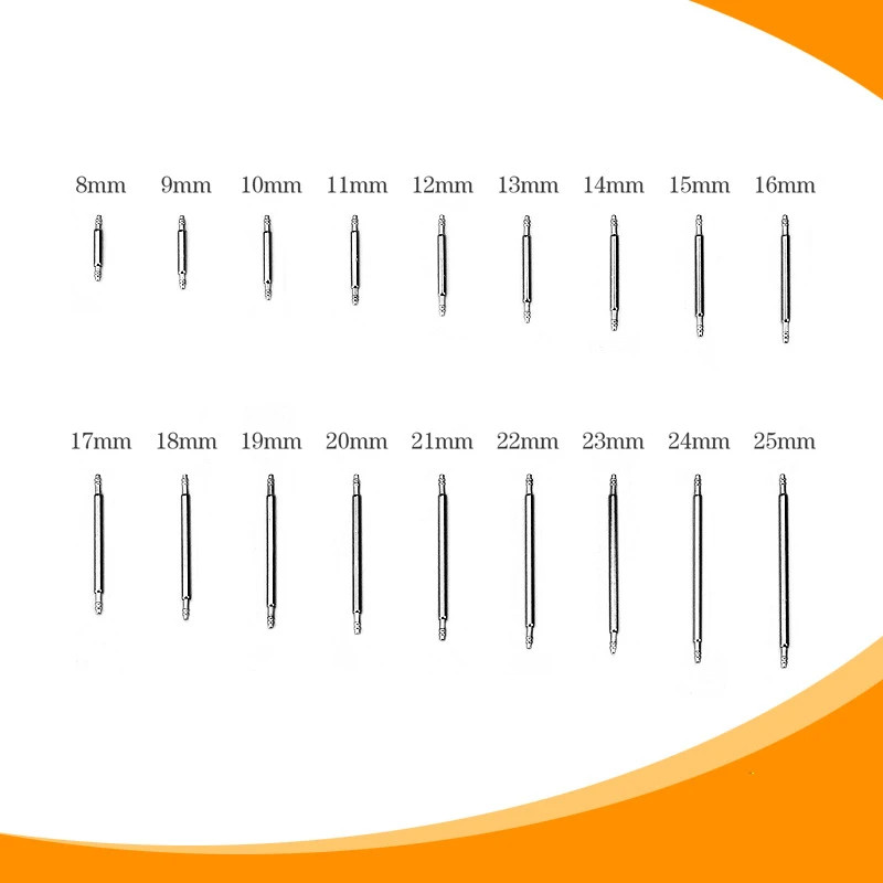 360pcs Watch PINS SPRING BARS Band Strap Link 8-25mm Repair Kit Stainless