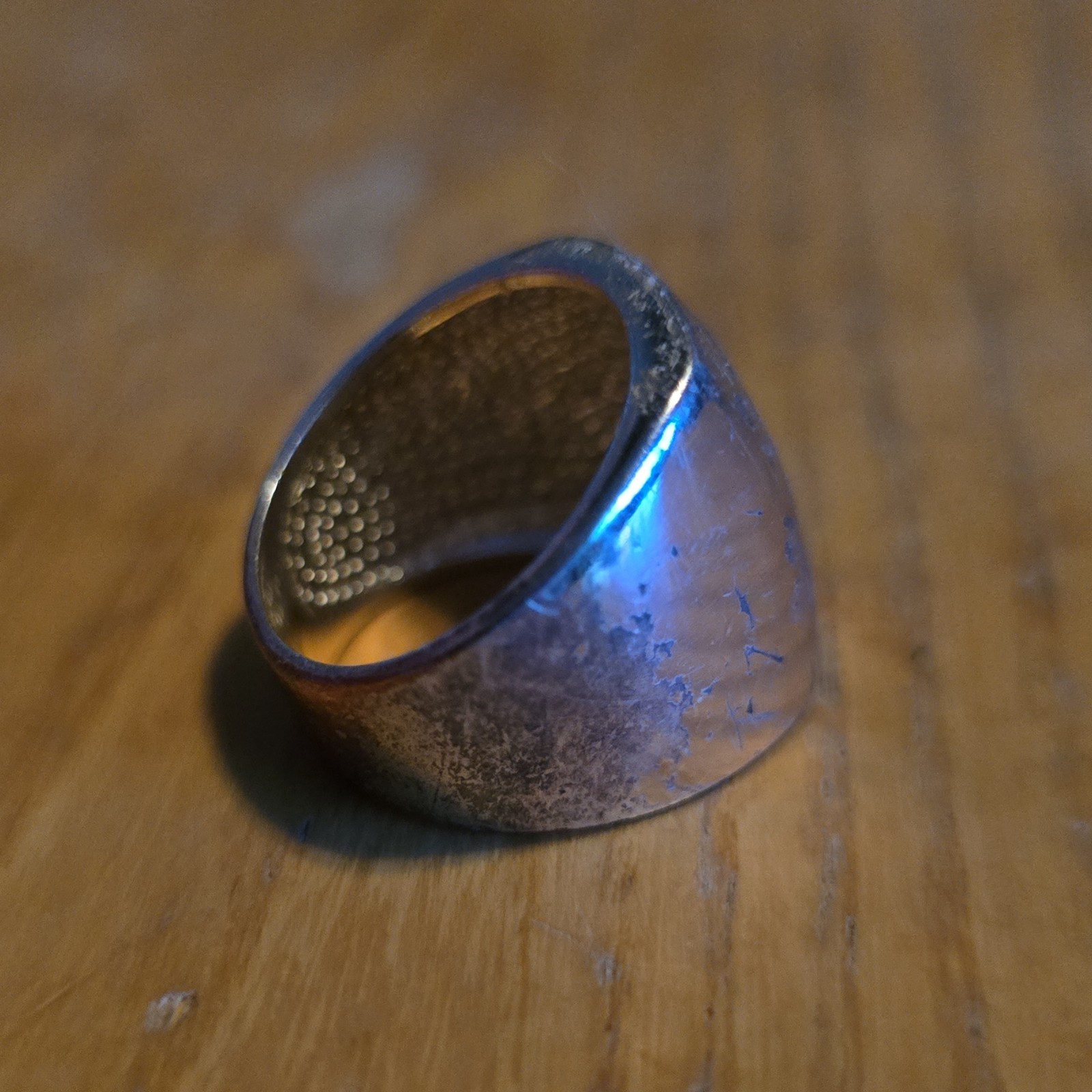 Silver Tone Dome Signet Metal Band Ring Size 6 No Stone 0 Gemstones