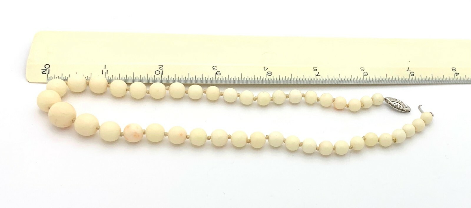 ANGEL SKIN 5.8MM-10.8MM CORAL 15 inch Necklace 14K Gold Clasp