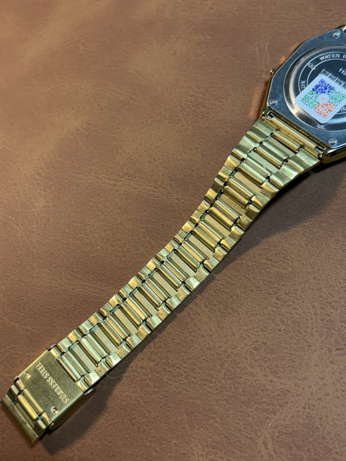 Retro Design Skmei Digital Men Watch WR30M,Gold Tone,Chrono,Alarm,Runs