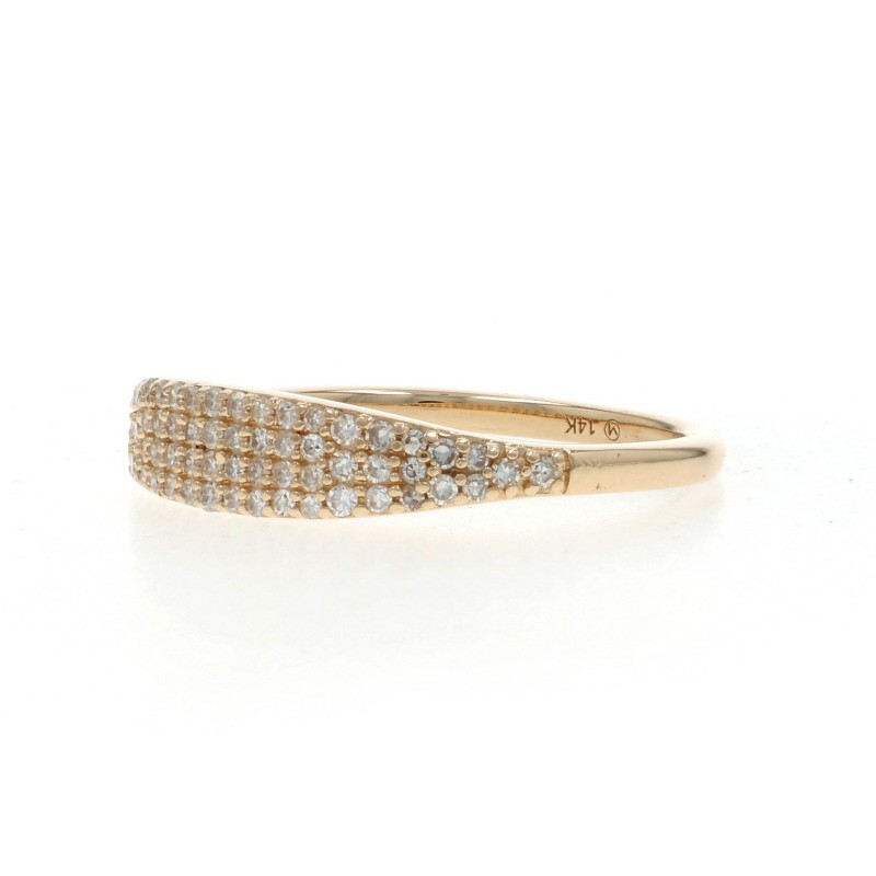 Yellow Gold Diamond Graduated Cluster Band – 14k Single Cut .20ctw Ring