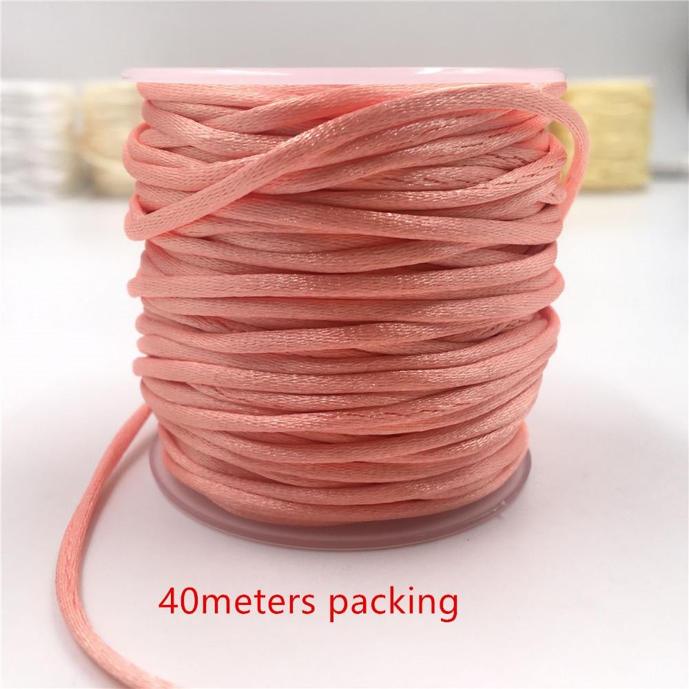 2mm Colorful Rattail Satin Cord Thread Chinese Knot Macrame Bracelet Braided Str