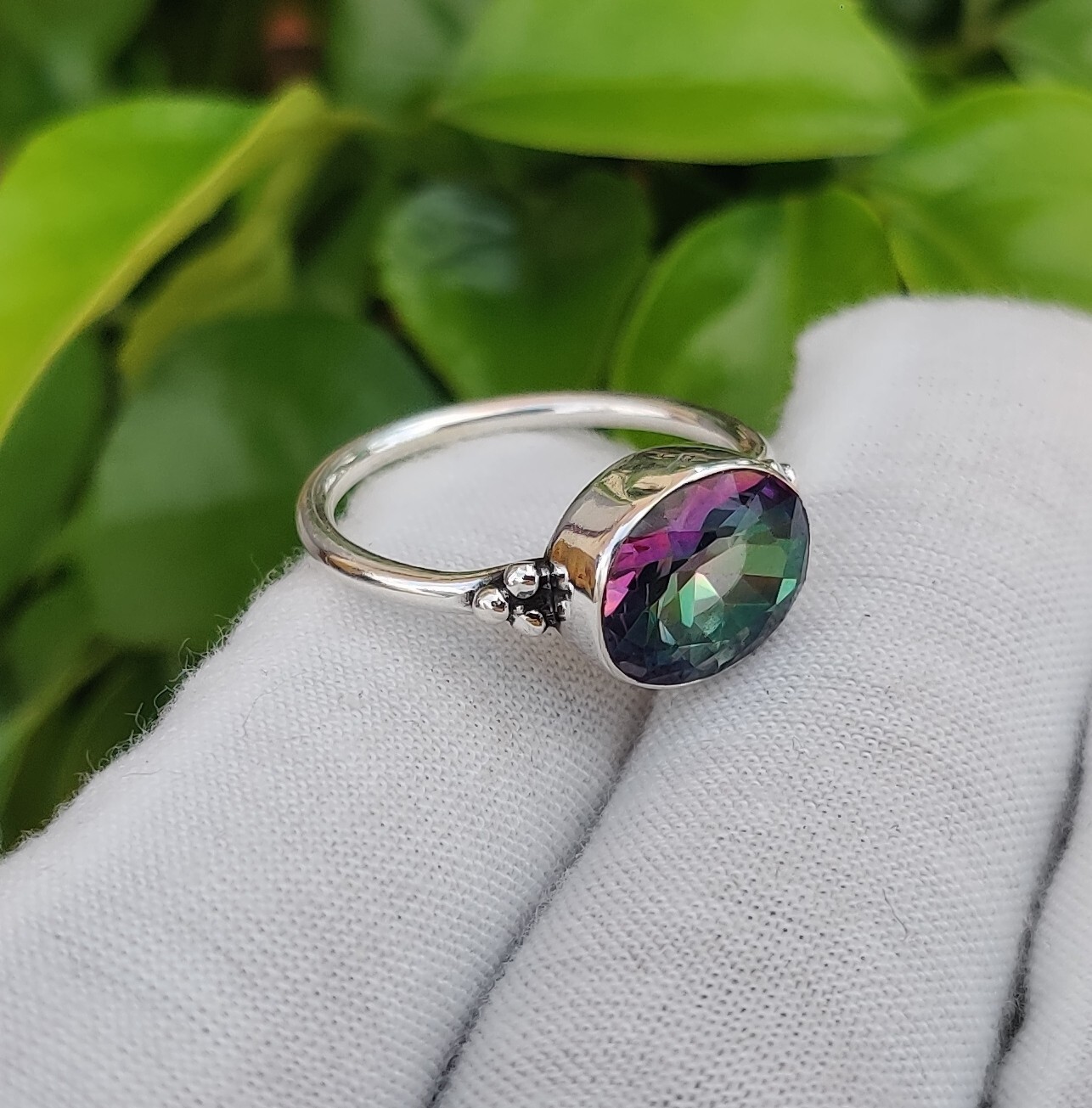 Mystic Topaz Ring, 925 Sterling Silver Handmade Ring Gift Jewelry 7.5 SIZE