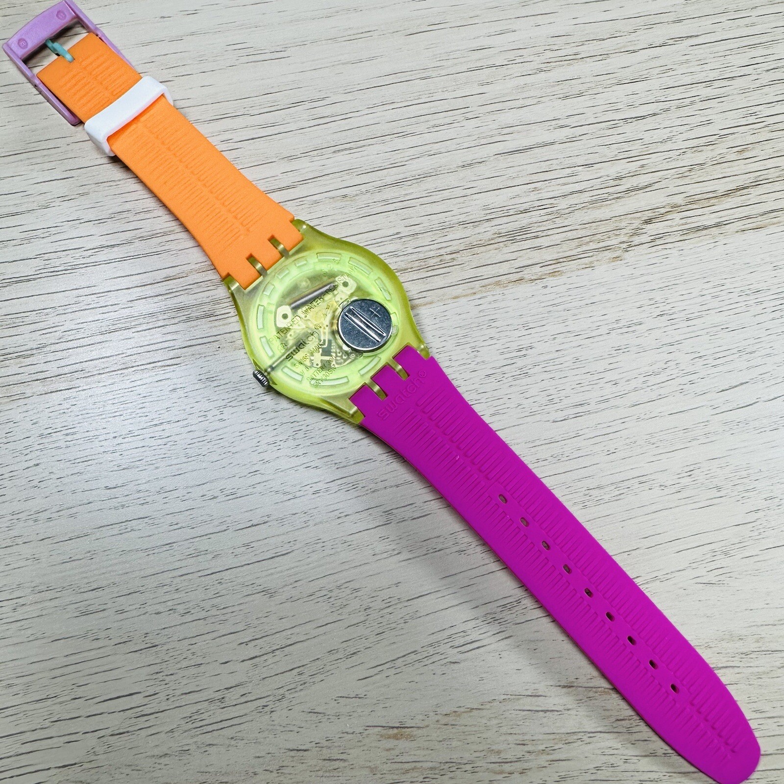 NEW✅ Swatch Color Palette SUOJ101 Skeleton 41mm Orange Pink Silicone Watch