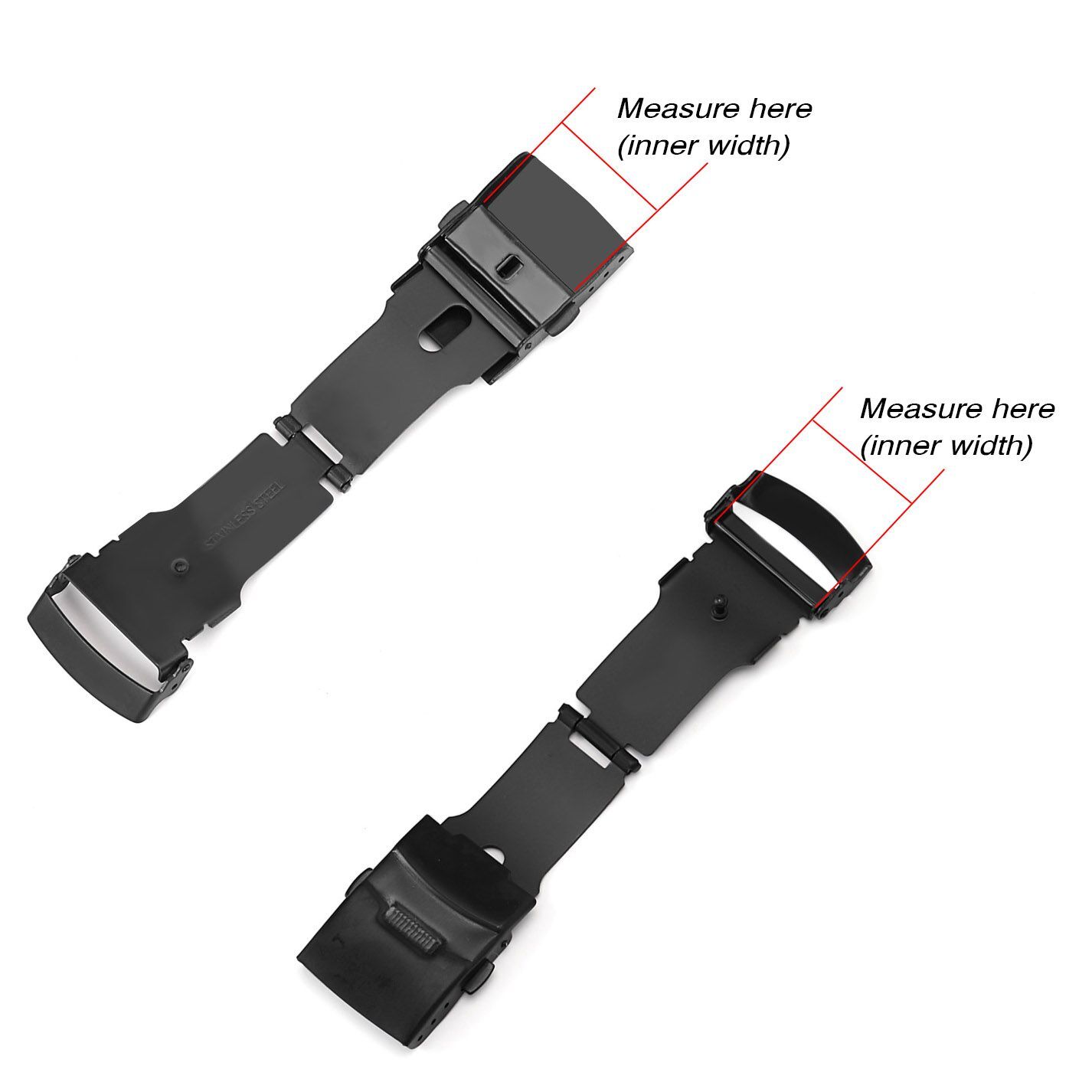 Metal Watch Buckle Double Click Button Stainless Steel Diving Deployment Clasp