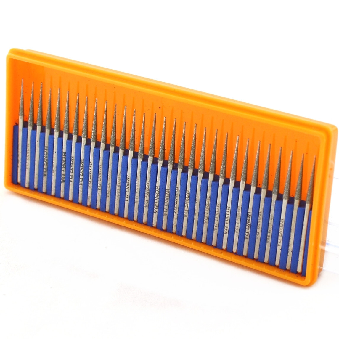 30Pcs Diamond Carving Burrs 2.35mm Conical Grinding Bit for Gem Stone Glass