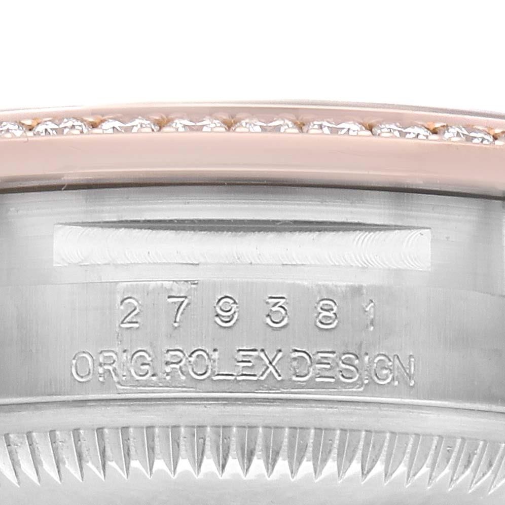 Rolex Datejust 28 Steel Rose Gold Diamond Ladies Watch 279381
