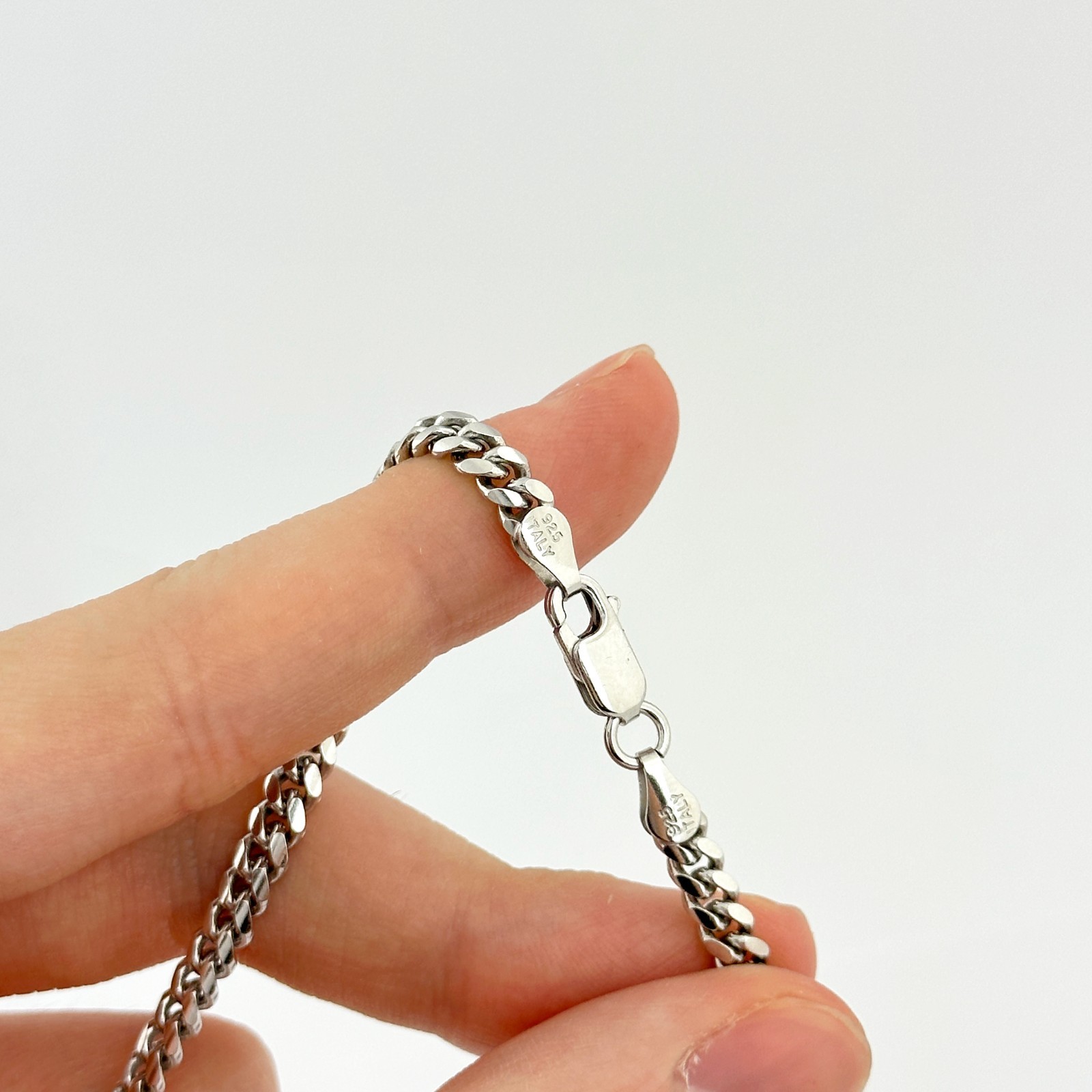 3.7mm Miami Cuban Link Chain or Bracelet Solid 925 SOLID Sterling Silver