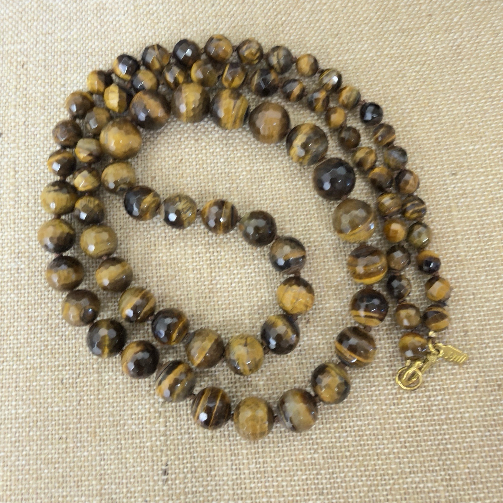 Tiger’s Eye Graduated Bead Necklace By J. Jill 34” 140g GORGEOUS!