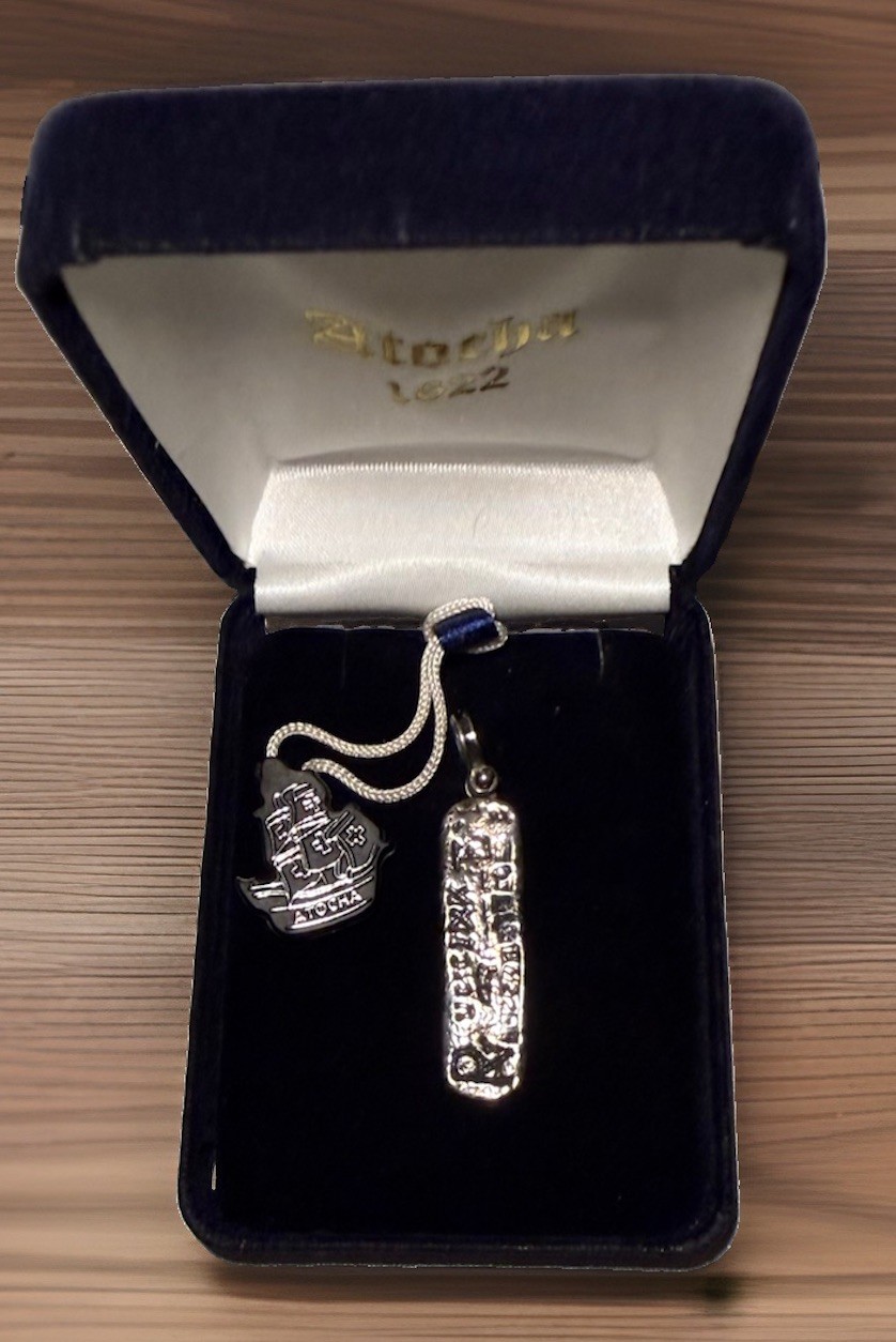 ATC 1622 Sterling Silver ATOCHA Bar Pendant & Box 5.4g Shipwreck (AN626-13) S
