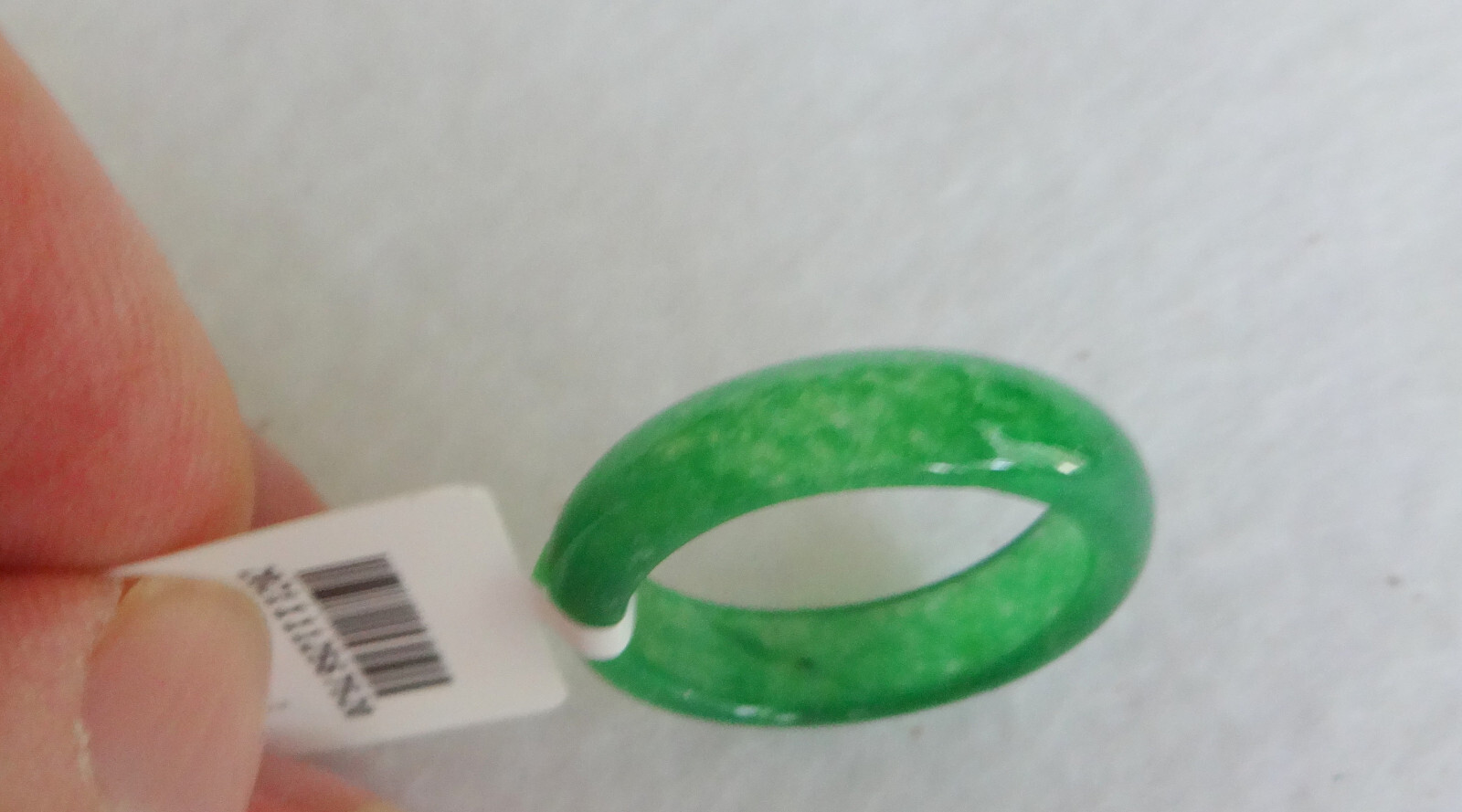 Chinese Natural Grade A Translusent Apple Green Jade Nephrite Ring Size 9
