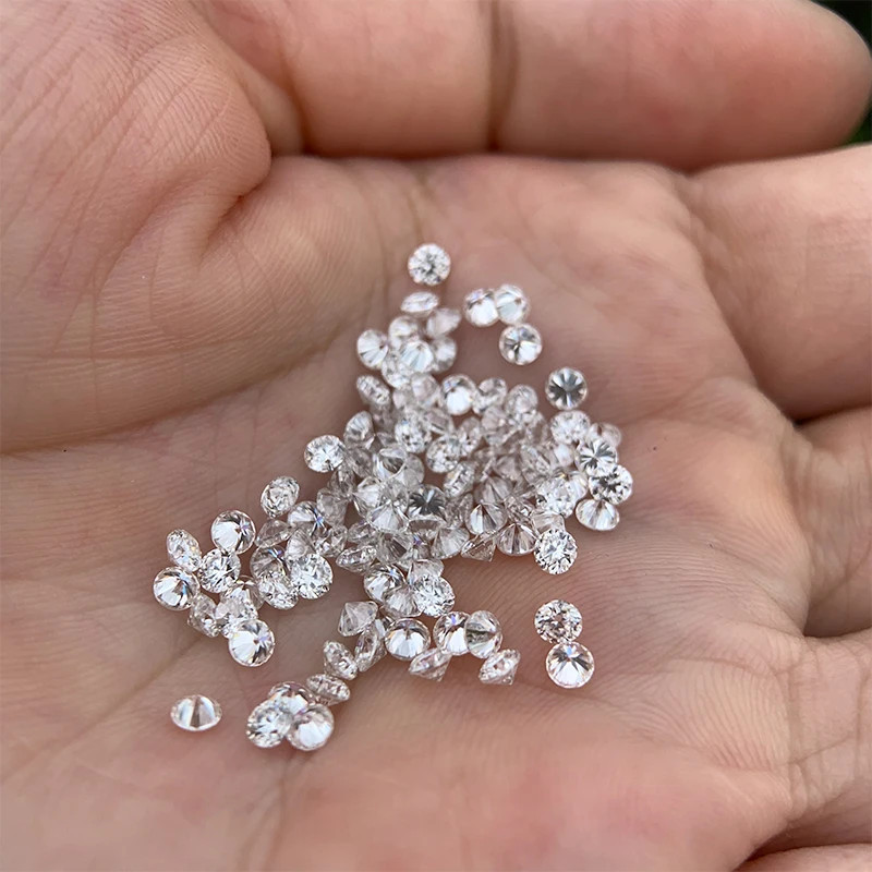 0.8-1.9mm Round Cut D Color/Black Moissanite Stones VVS1 for Jewelry Making