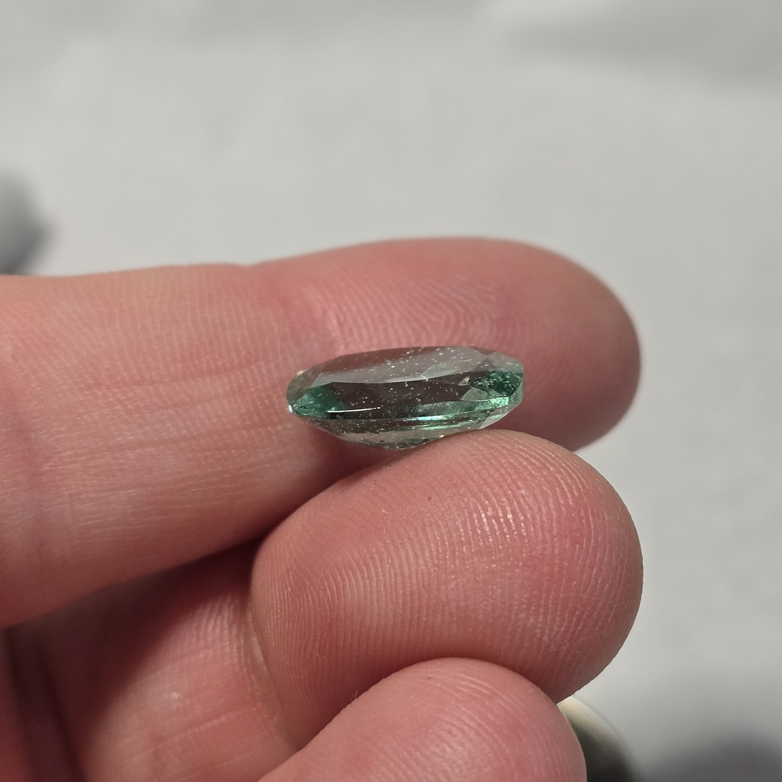 Ancient Roman Glass Cabochon Loose Rectangular Cab Jewelry Making Faceted Green