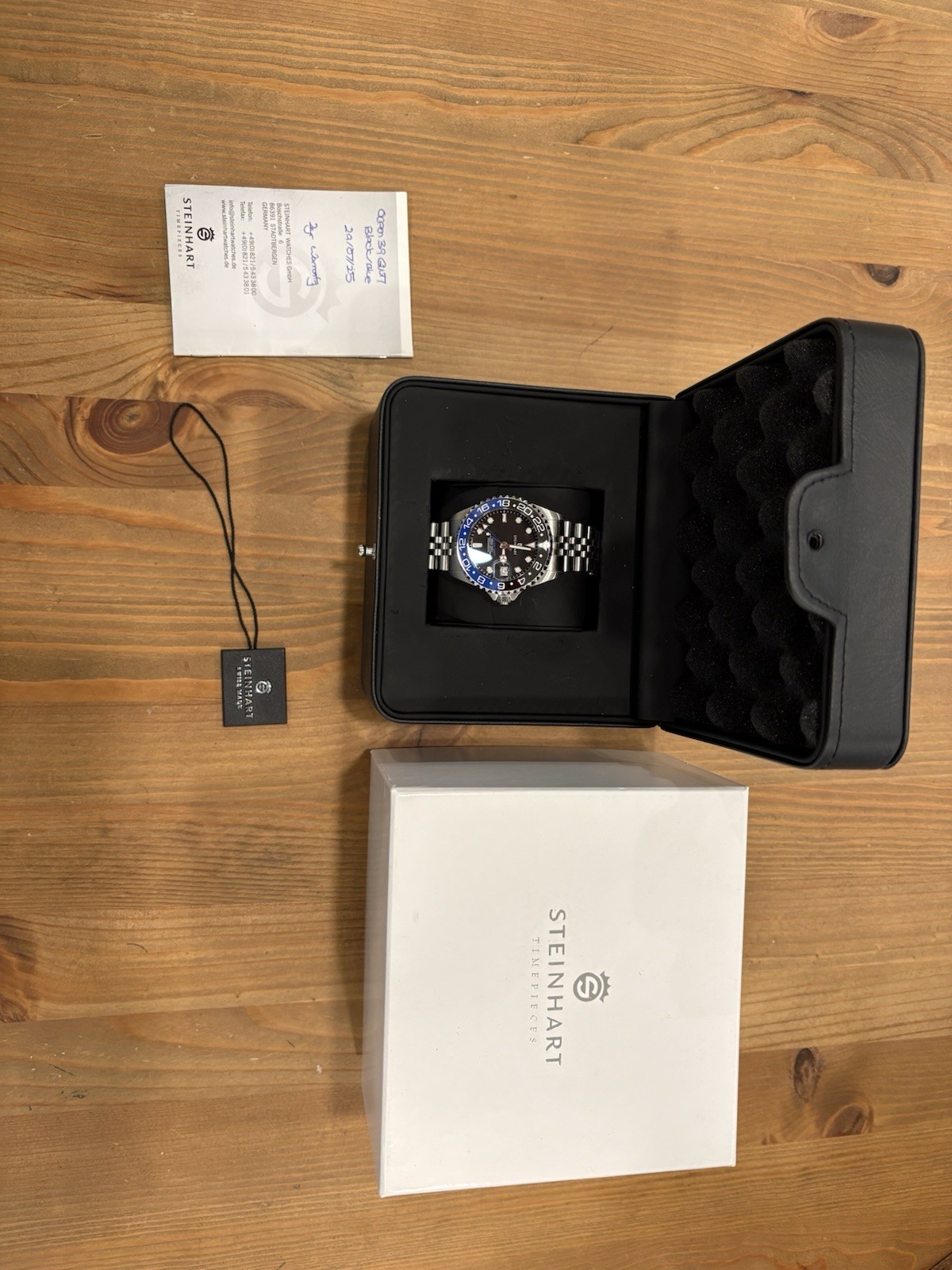 Steinhart Ocean One GMT 39mm, Blue And Black, 2025, Jubilee Style Bracelet