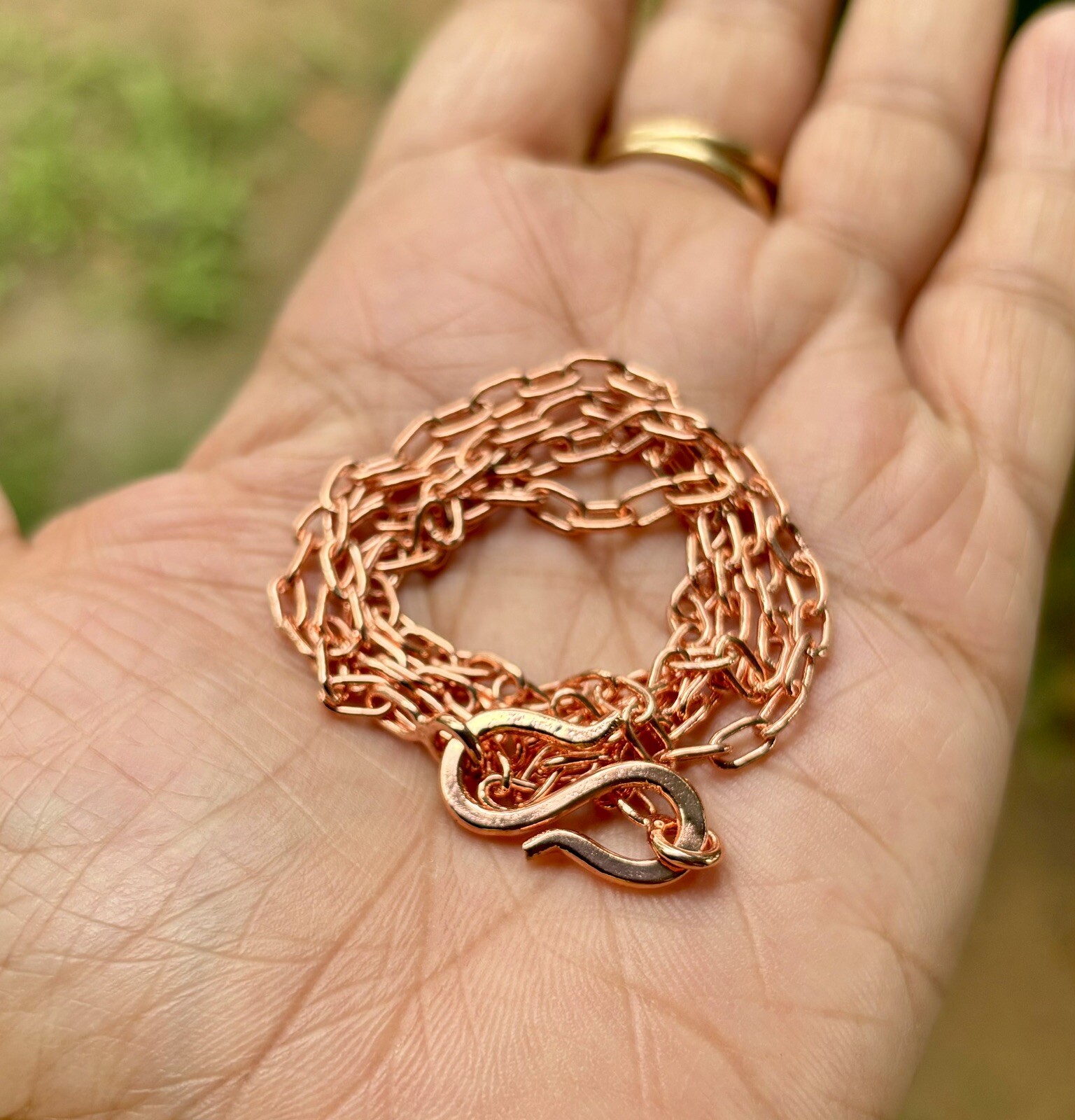 6 inch Pure Copper Short Cable Chain Bracelet, Healing Copper Jewelry Spiritual