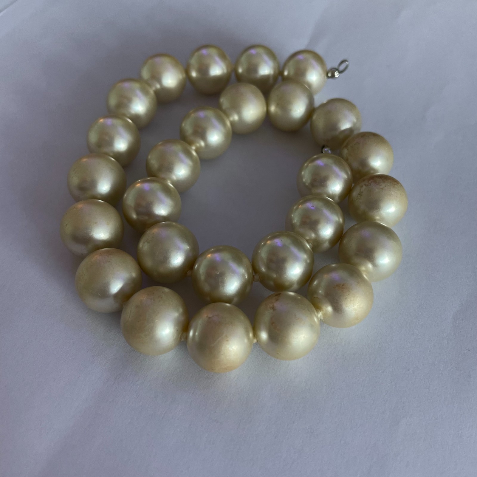 Pearl necklace, chunky 38cm cream white colour costume jewellery, FAST POST