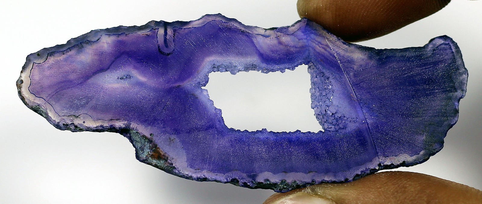 52.40 ct Natural Purple Slice Agate Geode Stalactite Loose Gemstone Stoneartt