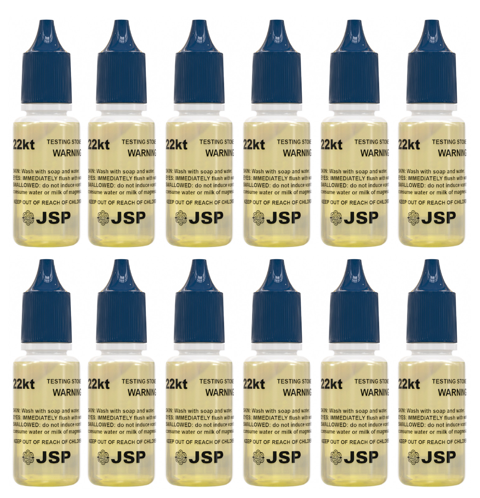 12 Bottles 22K 24K Gold Testing Solution Gold Testing Acids Check JSP Metals