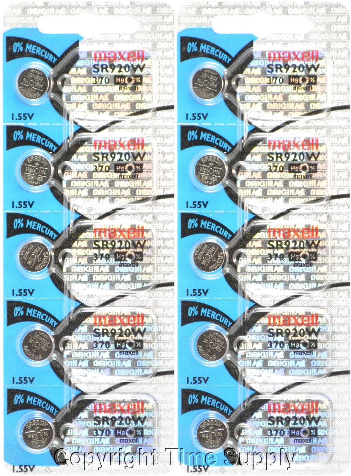 Maxell 370 SR920W SR920 370 D370 SR69 Watch Battery 0% MERCURY ( 10 PC )