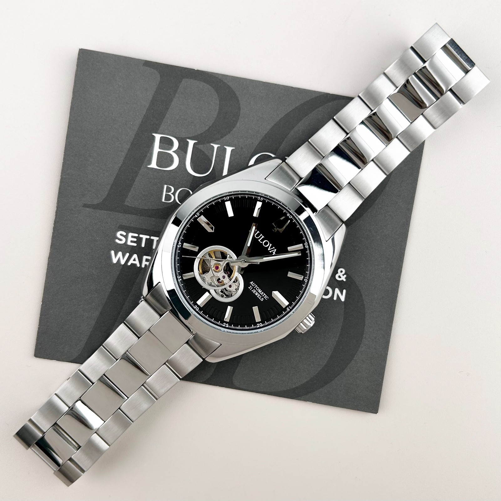 New Bulova Surveyor 96A270 Black Dial Men’s Classic Automatic Chronograph 42mm