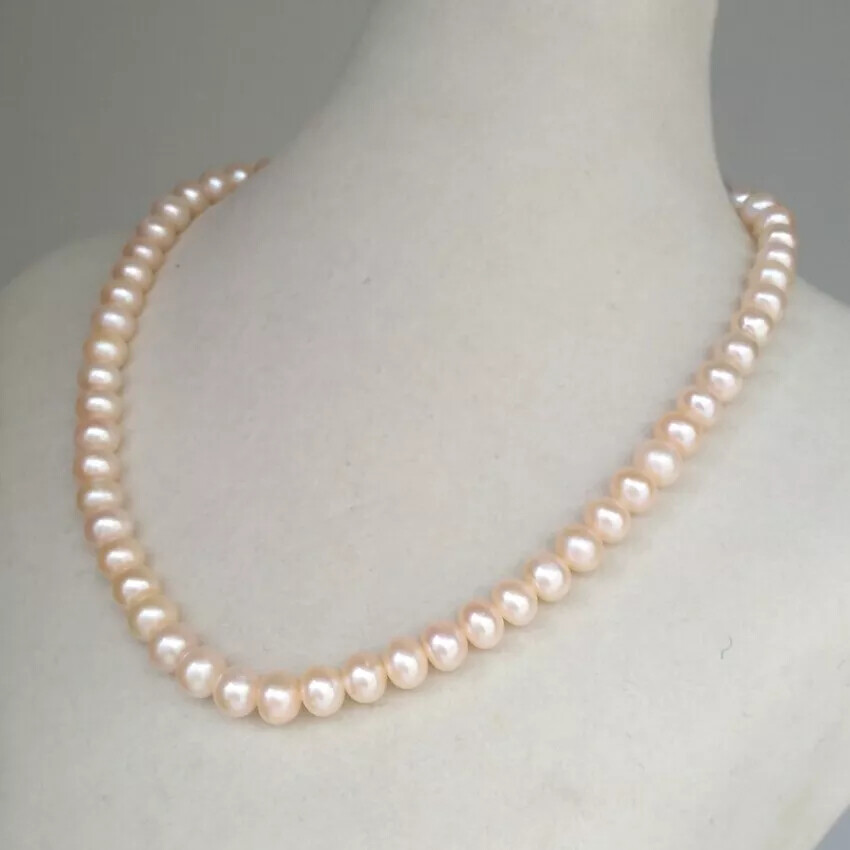 Perfect AAA+7-8mm South Sea Pearl Necklace 14K Gold 18/36 inch