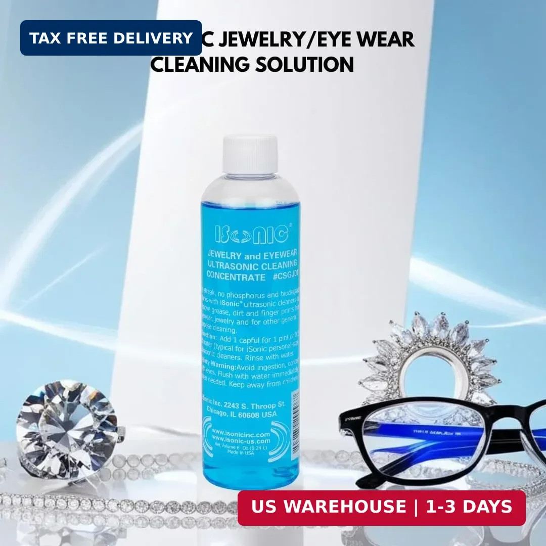 iSonic Ultrasonic Jewelry & Eyeglass Cleaner Solution Concentrate – Professional