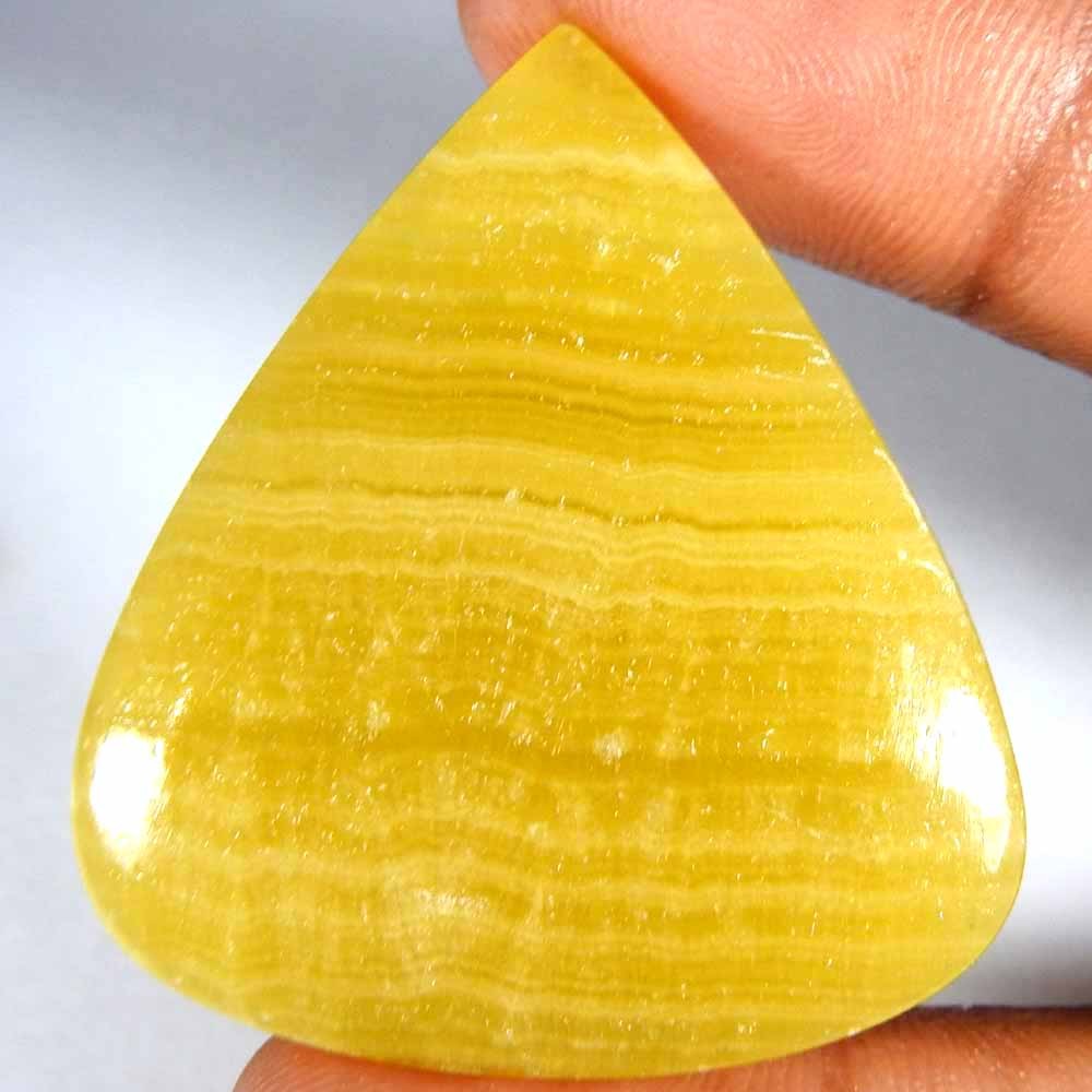 66.10Cts100%Natural Yellow Rhodochrosite Pear Cabochon Loose Gemstone