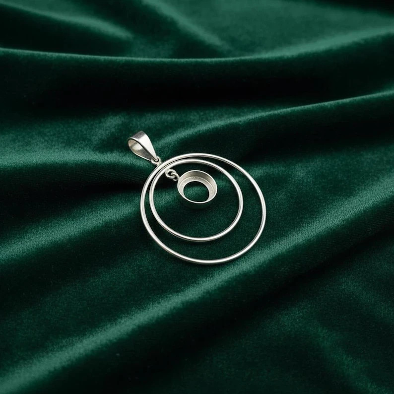 925 Sterling Silver 4mm Round Bezel Pendant Blank Handmade DIY Jewelry