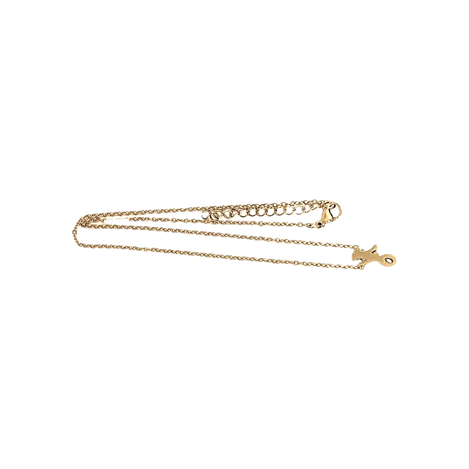 Dainty Cursive Letter J Initial Gold Tone Charm Pendant Necklace 17″ Name Cable