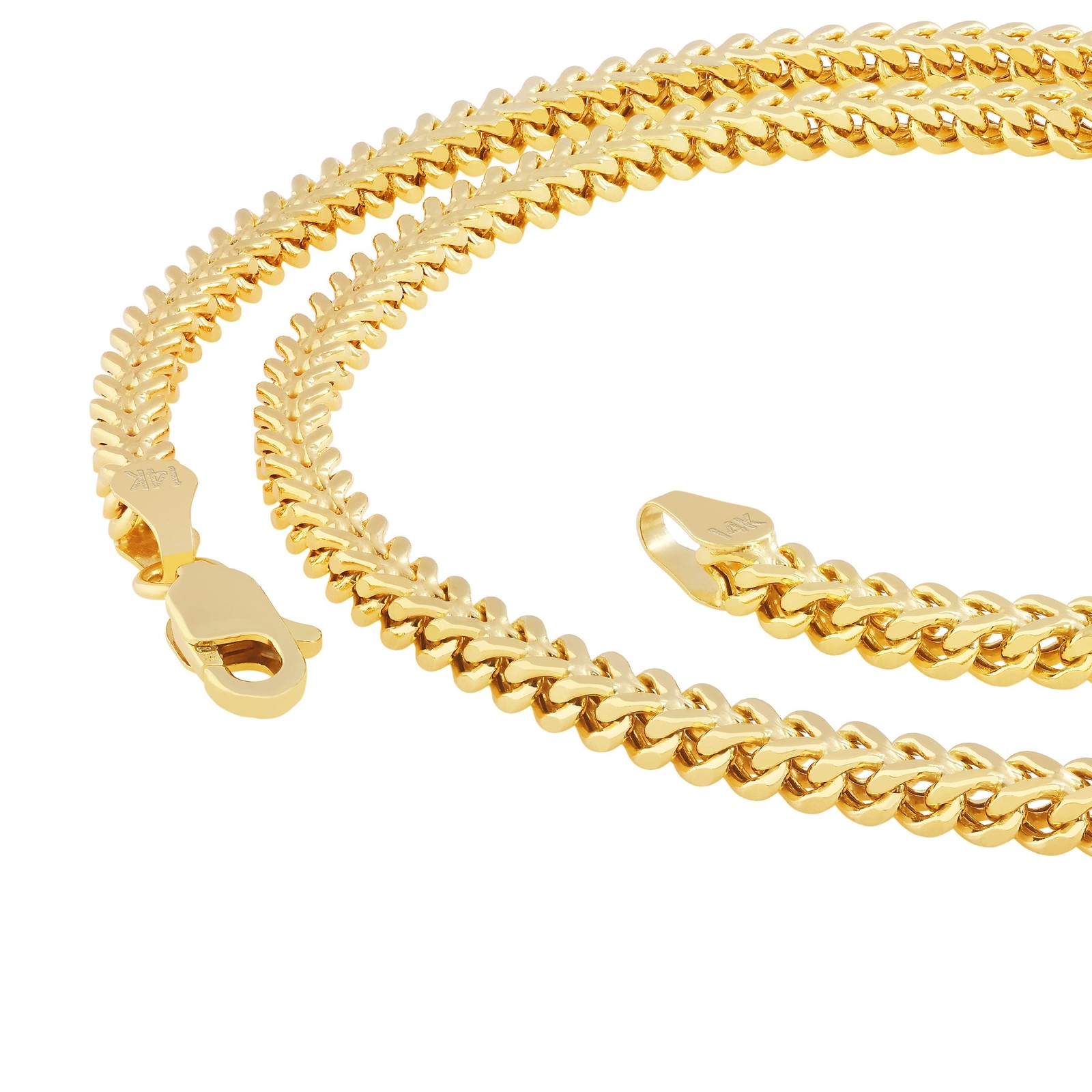 14K Yellow Gold 2.5mm Foxtail Wheat Box Franco Necklace Chain Mens Womens 20″