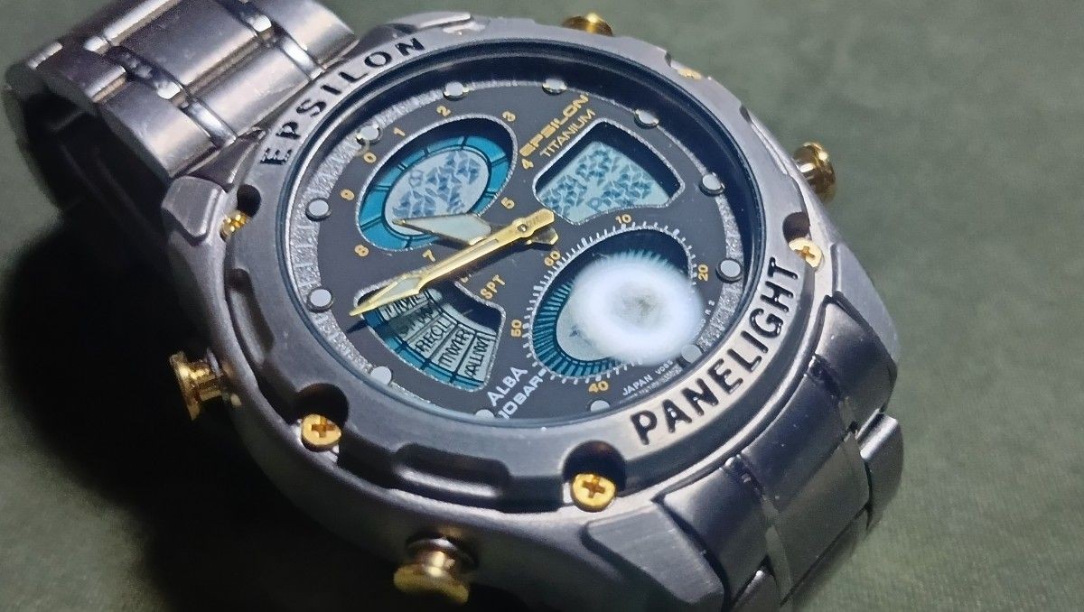 SEIKO ALBA EPSILON TITANIUM Panel Light Digital Analog Men’s Watch