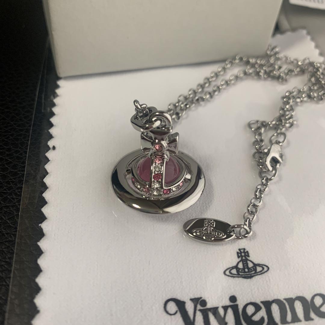 Vivienne Necklace Earrings Set Tiny Orb Pink Silver IN BOX Accessories