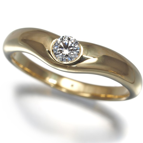 Auth Tiffany&Co. Ring Diamond Curved Band US6-6.25 18K 750 Yellow Gold