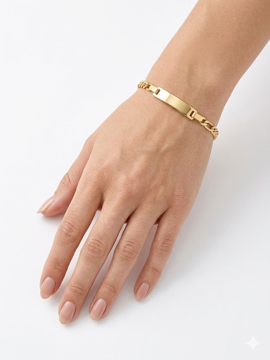 Iconic Gold Plated ID Bracelet Length 6.6″ 16.7 cm