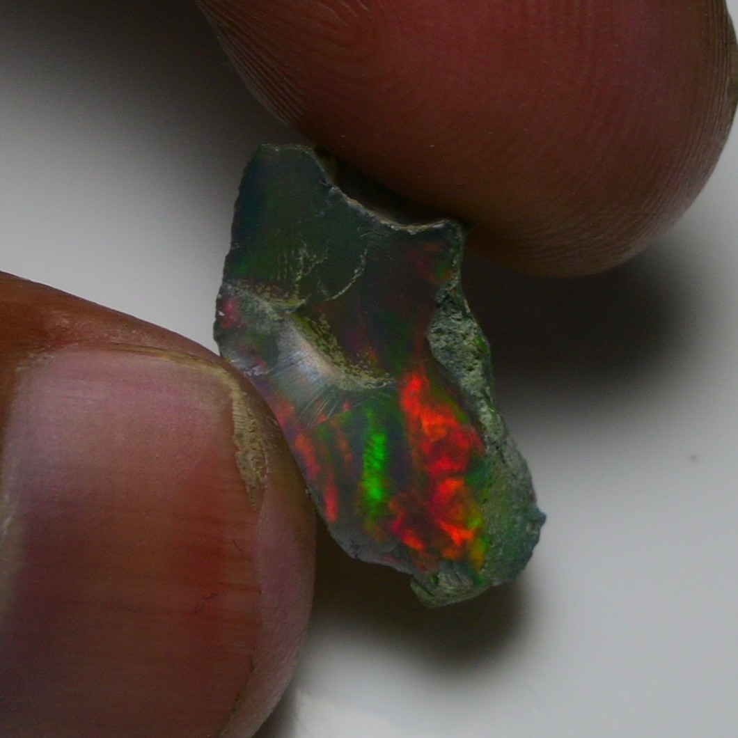 Jewelry Grade Black Opal Rough 6.45 Cts, Natural Ethiopian Raw, Neon Fire Opal