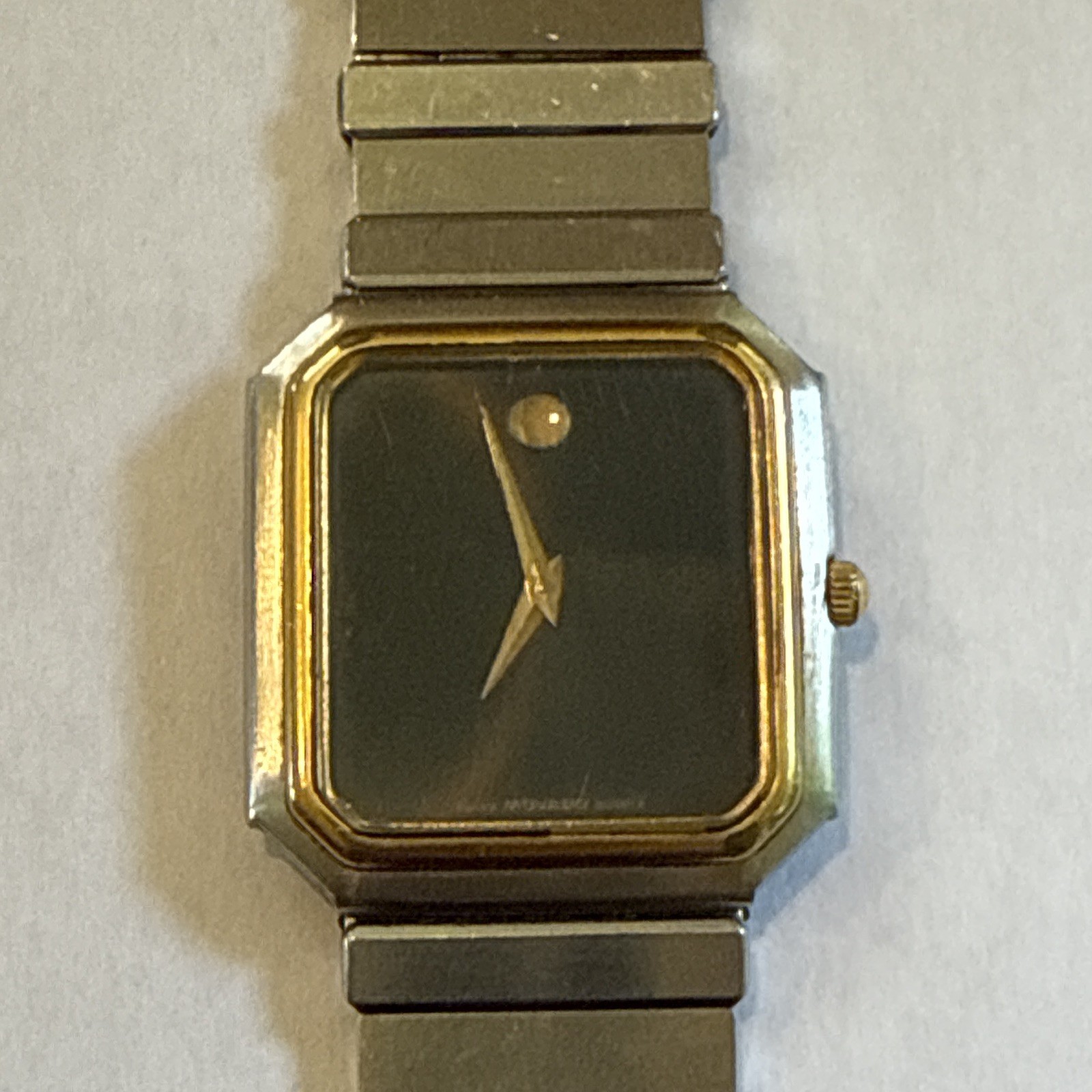 Movado Museum Unisex Quartz Dress Watch Black Dial Two-Tone Steel Bracelet