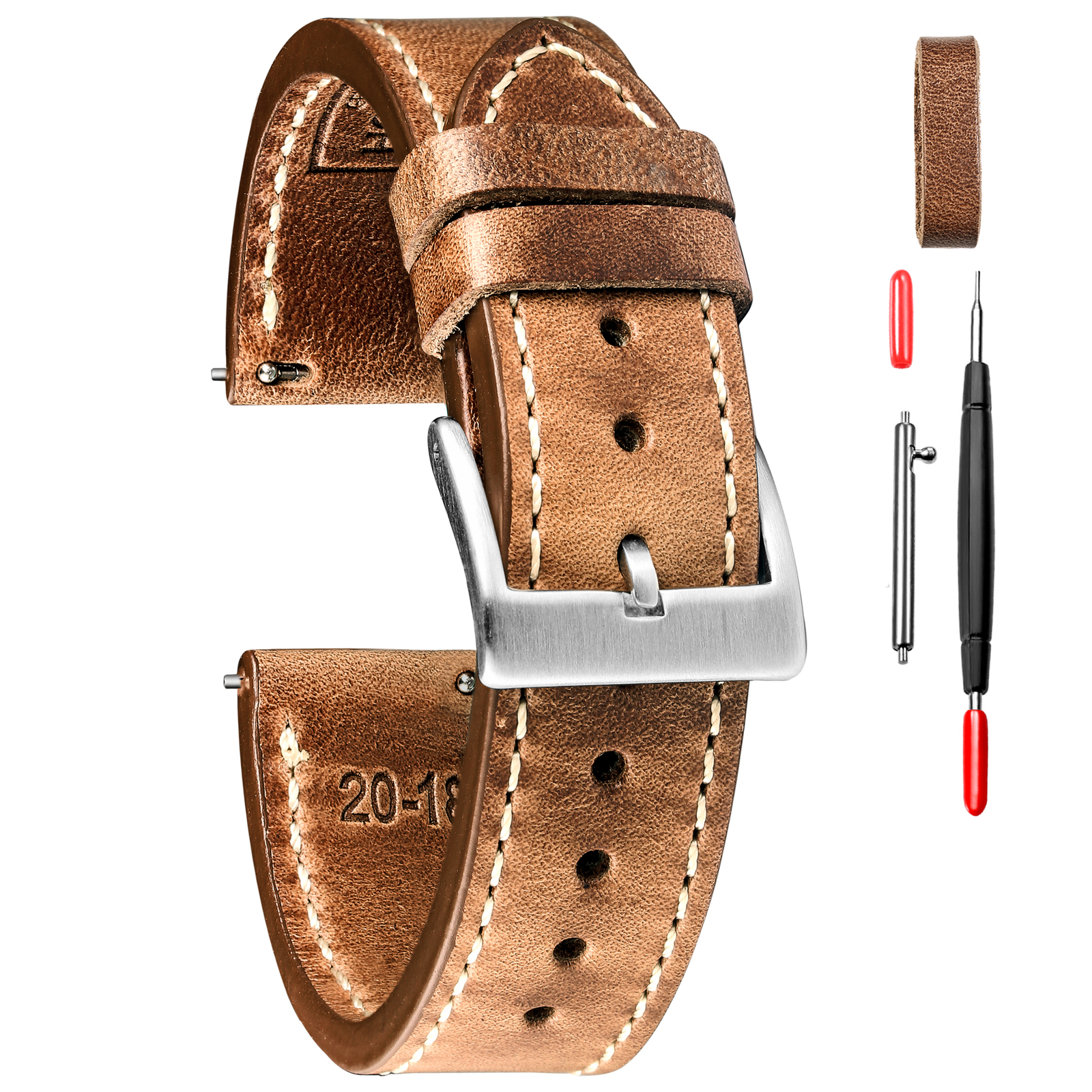 Horween Leather Watch Bands Quick Release Watch Strap for Men 18mm 20mm 22mm