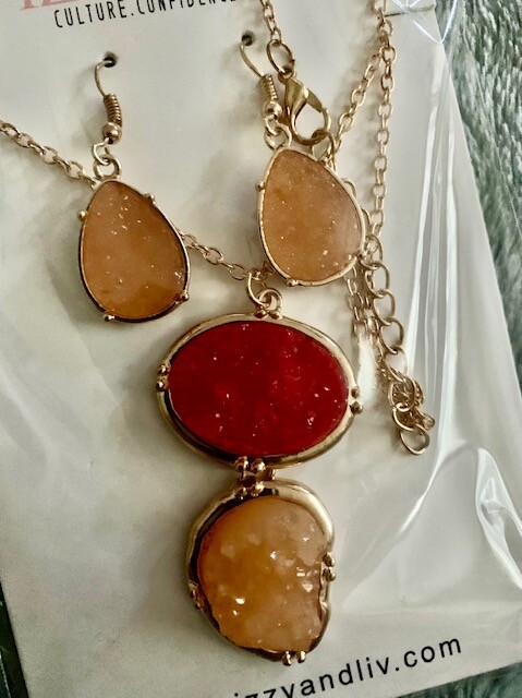 Izzy & Liv Druzy Earring & Necklace Set