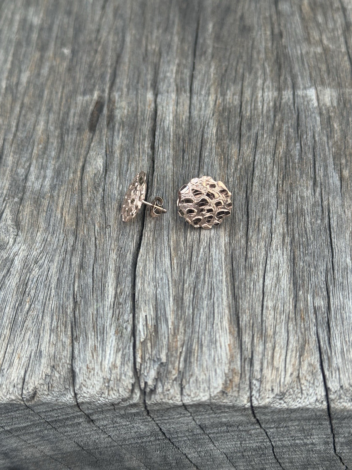 925 Silver Nugget Earrings Rose Gold Nugget Earrings Yellow Gold Nugget Earrings