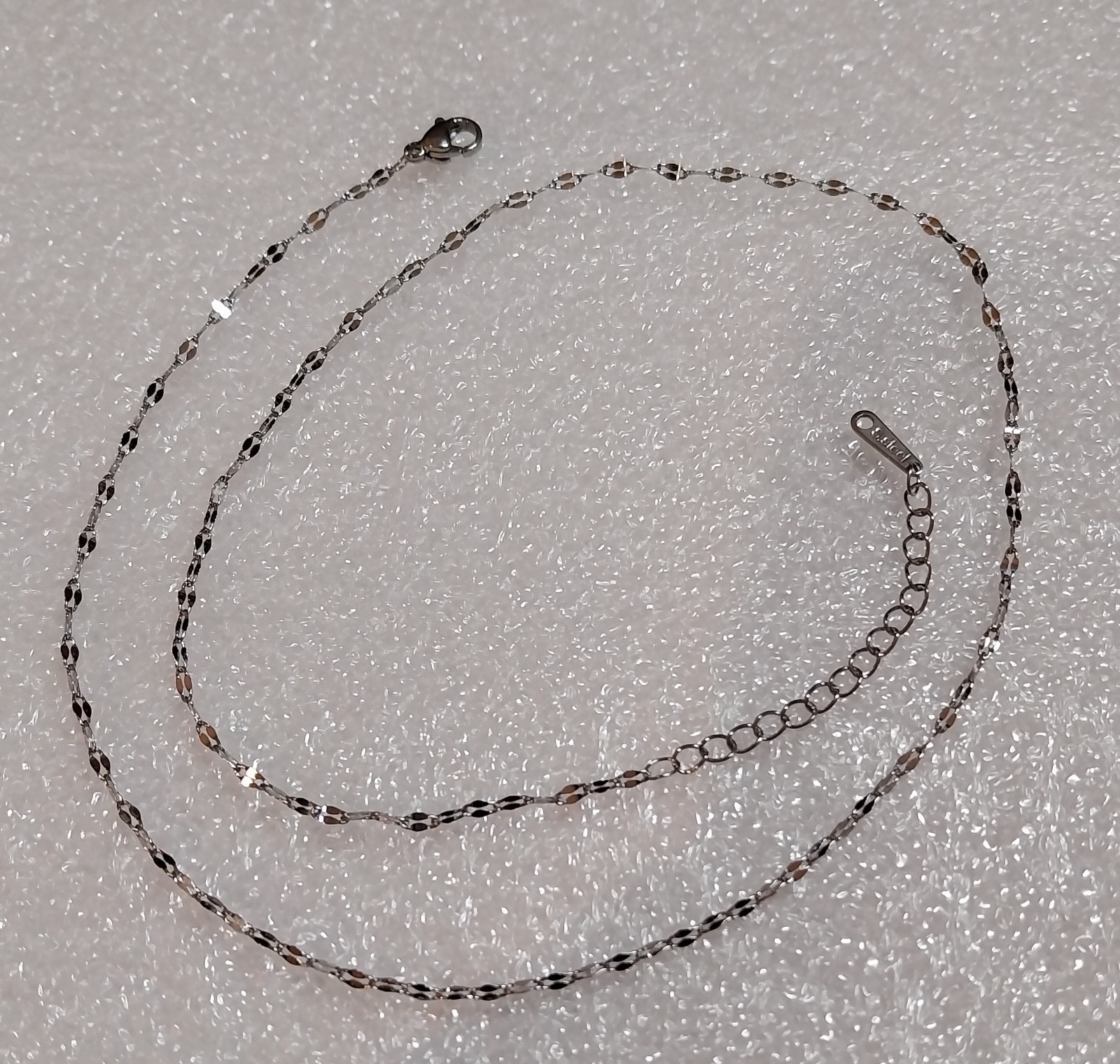 Stainless Steel Shining Chain Necklace 45+5 cm Unisex Lobster Clasp Daily Use