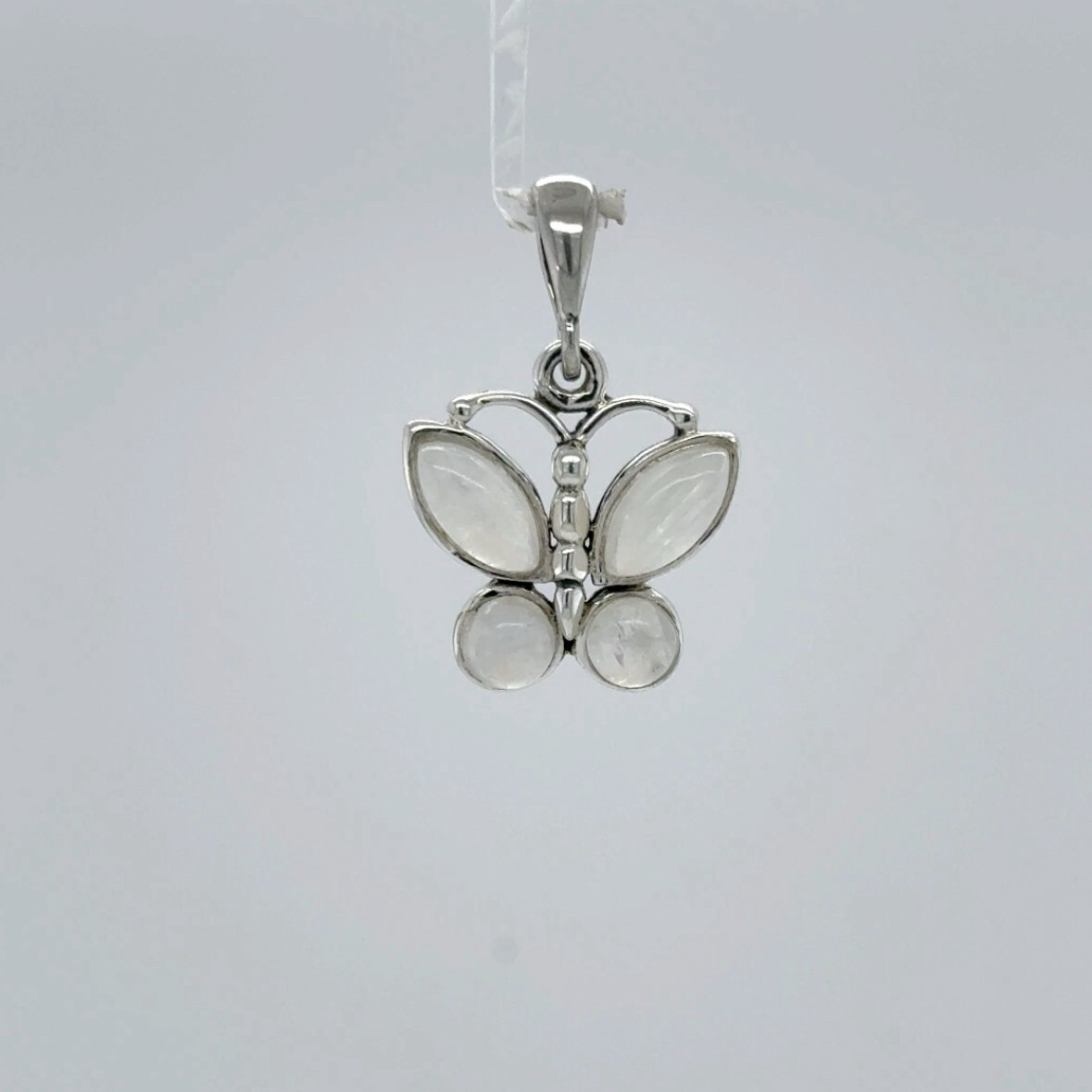 Rainbow MOONSTONE Butterfly Pendant Genuine Natural 925 STERLING SILVER #9e