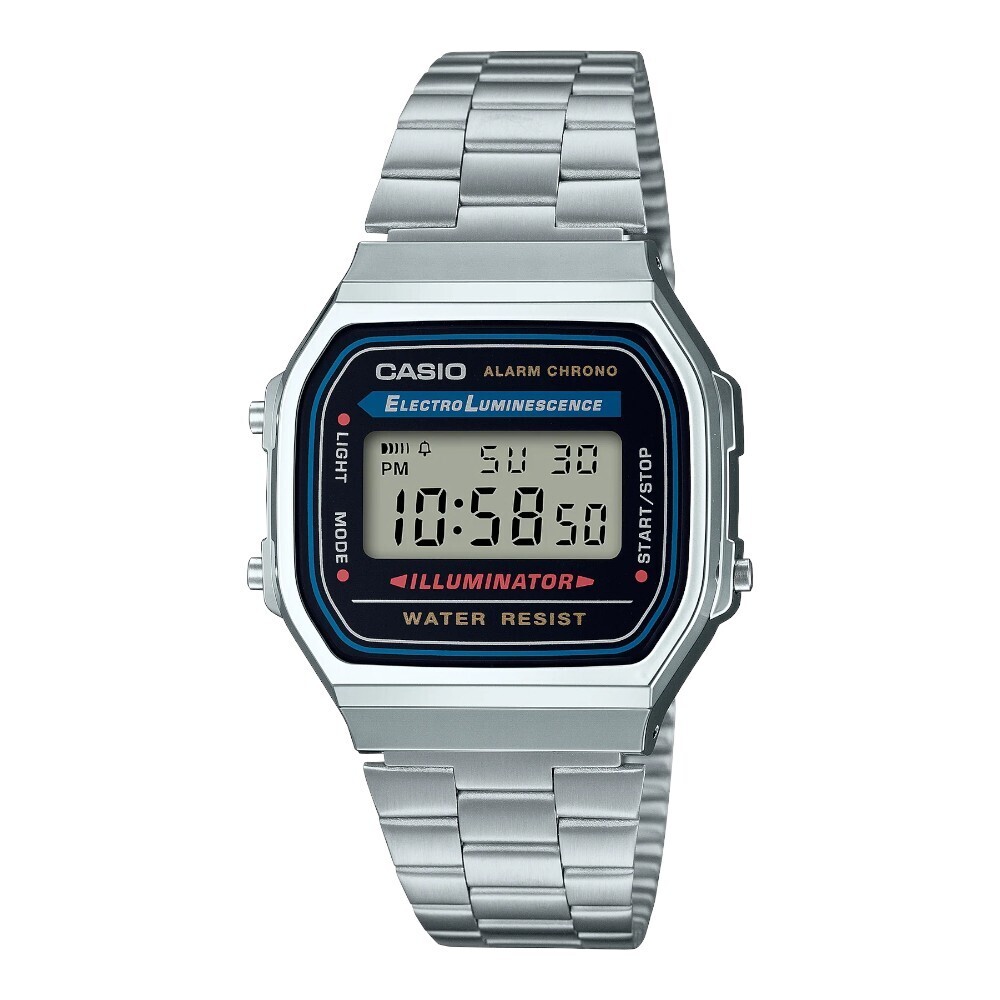 Casio A168WA-1W Digital Stainless Steel Alarm Illuminator Vintage Watch A168WA-1
