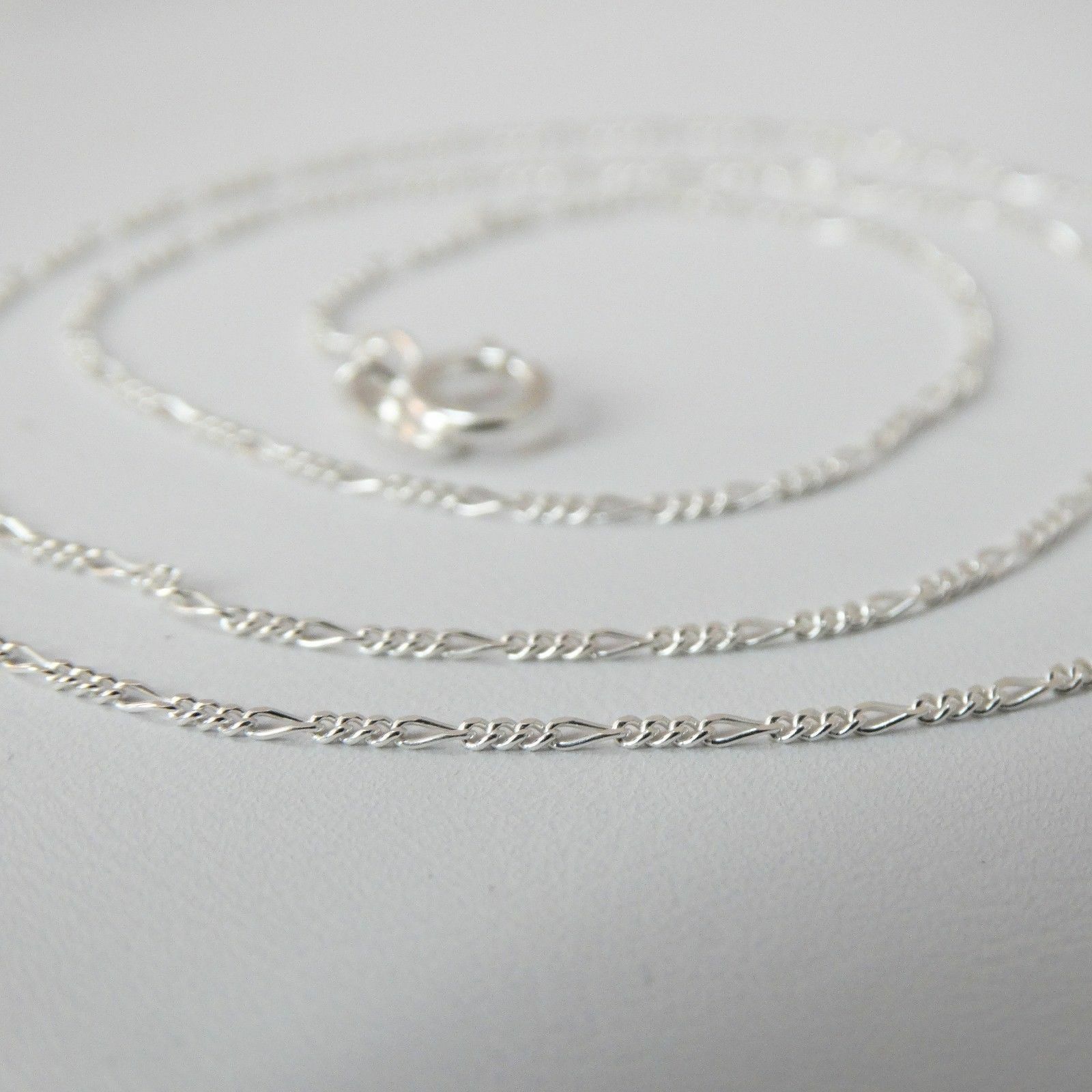 1mm Figaro Chain Necklace – 925 Sterling Silver – 16″ 18″ 20″ 24″ Italy Italian