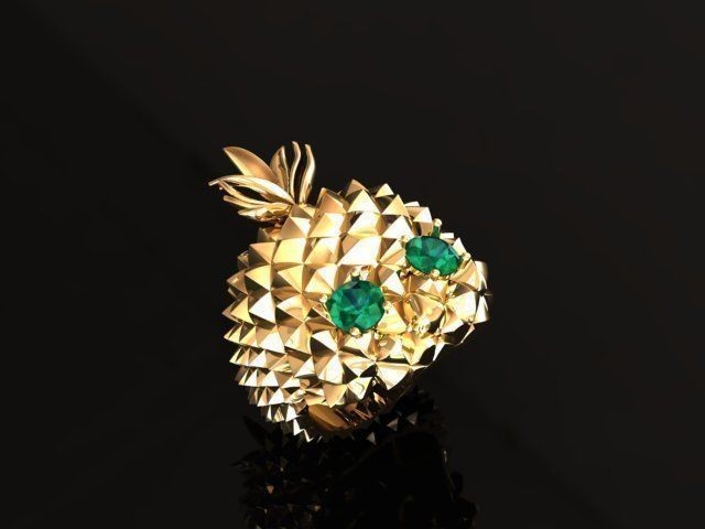 Men’s Pineapple Skull Style Gothic Punk 925 Sterling Silver Statement Rings