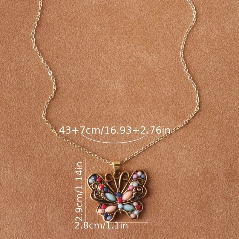 Colorful Butterfly Charm Necklace