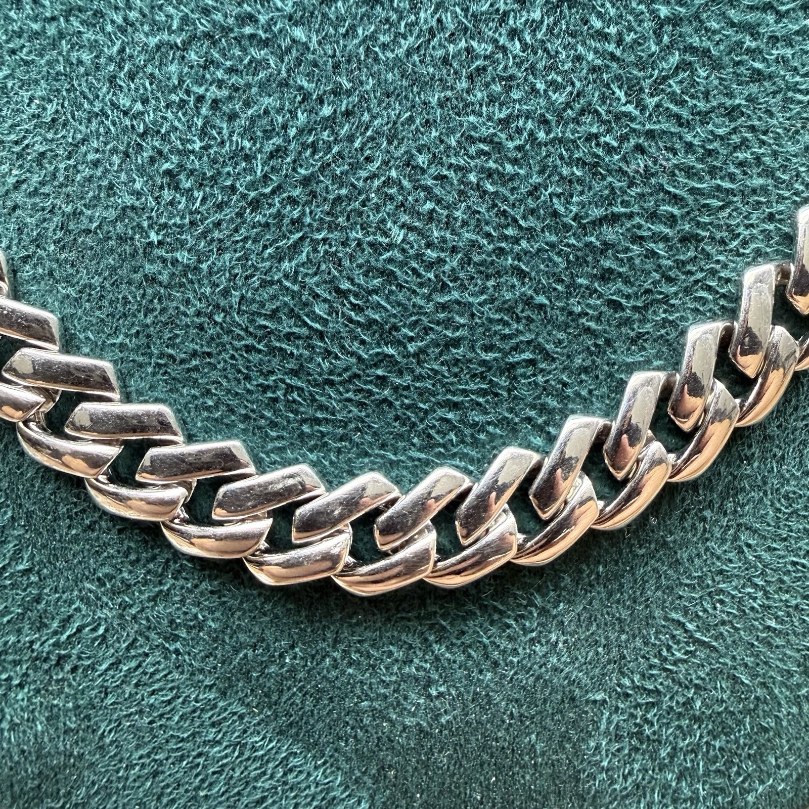 925 STERLING SILVER Cuban Monaco Cz Click Lock 8.7mm 24 Inch