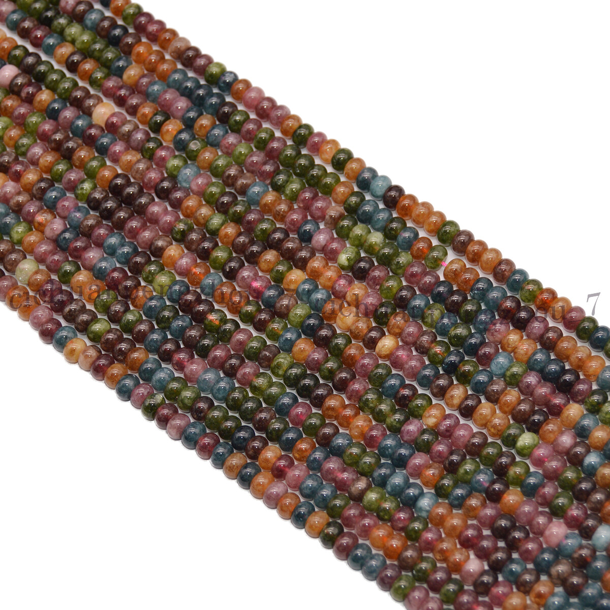 Natural Colorful Tourmaline 4x6mm 5x8mm Rondelle Gemstone Loose Beads 15”Strand