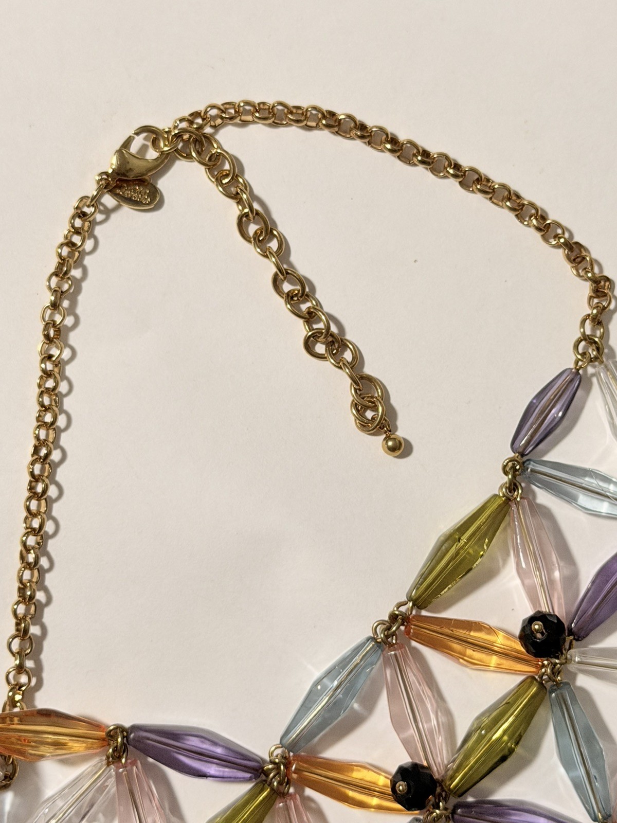 Joan Rivers Rare Geometric Lucite Rhinestone Bib Collar Statement Necklace