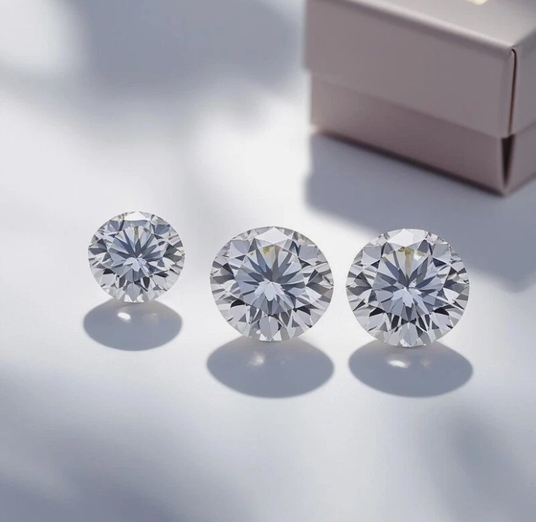 3 Pcs Lot Certified Loose CVD Diamond 2.50 mm IF Clarity Round D Color