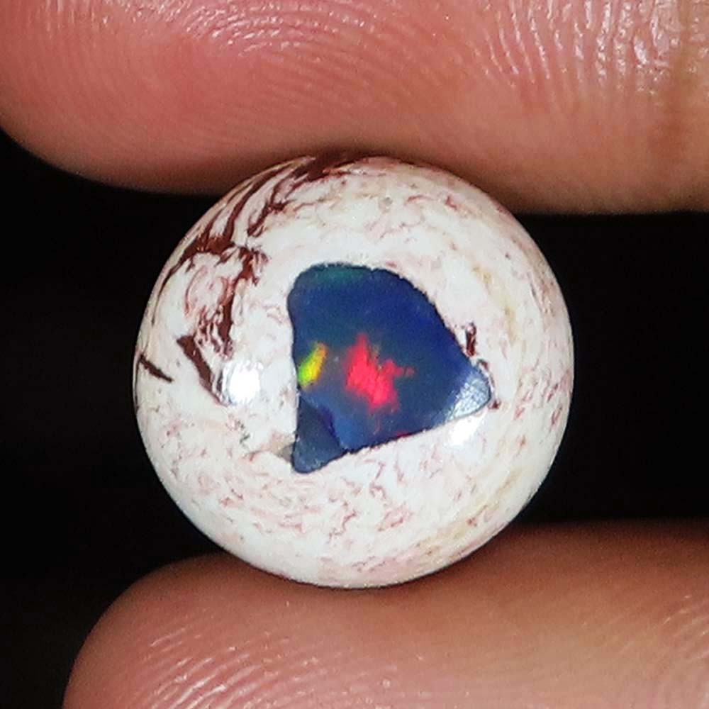 9.80 Cts Natural Mexican Fire Opal Round Cabochon Gemstone 15.00×6 mm SH196